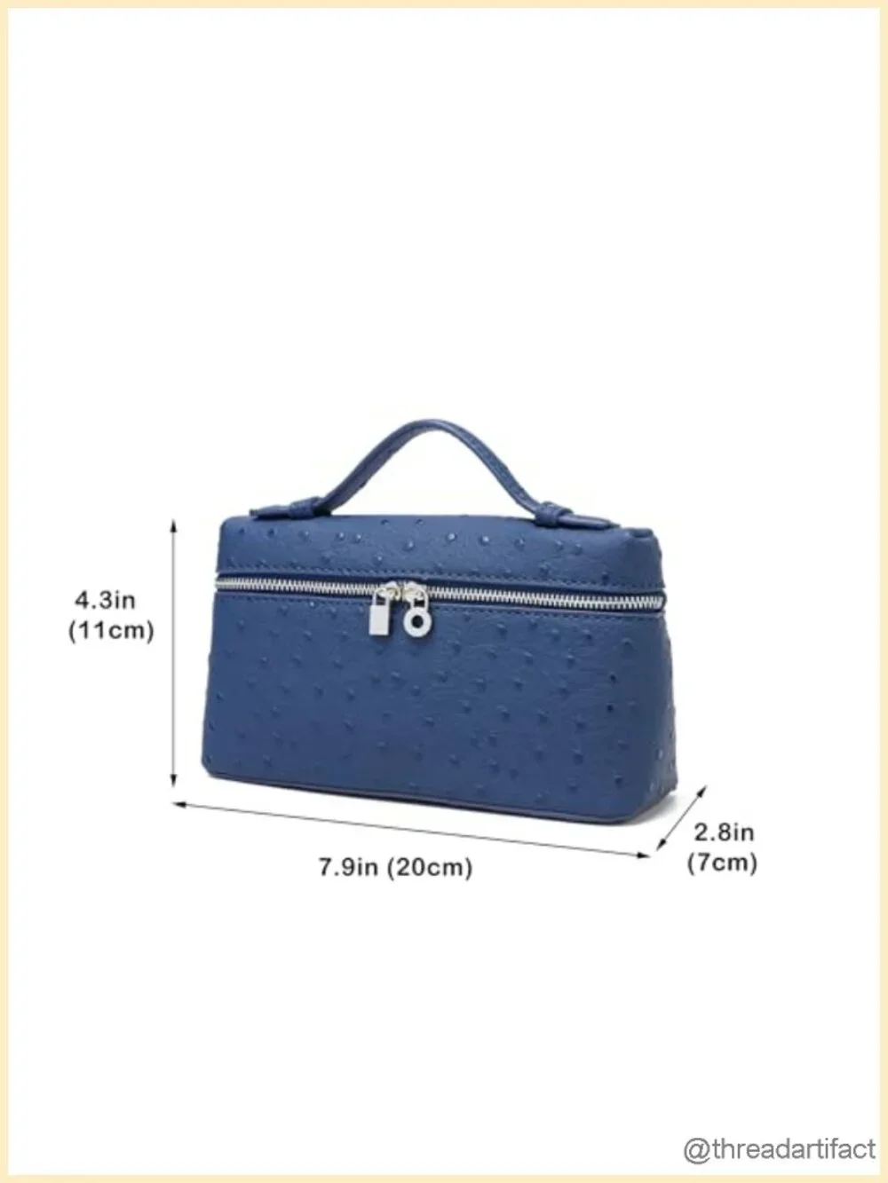 Crossbody Bag Small Top-Handle Pouch Shoulder Handbag Synthetic Ostrich Leather